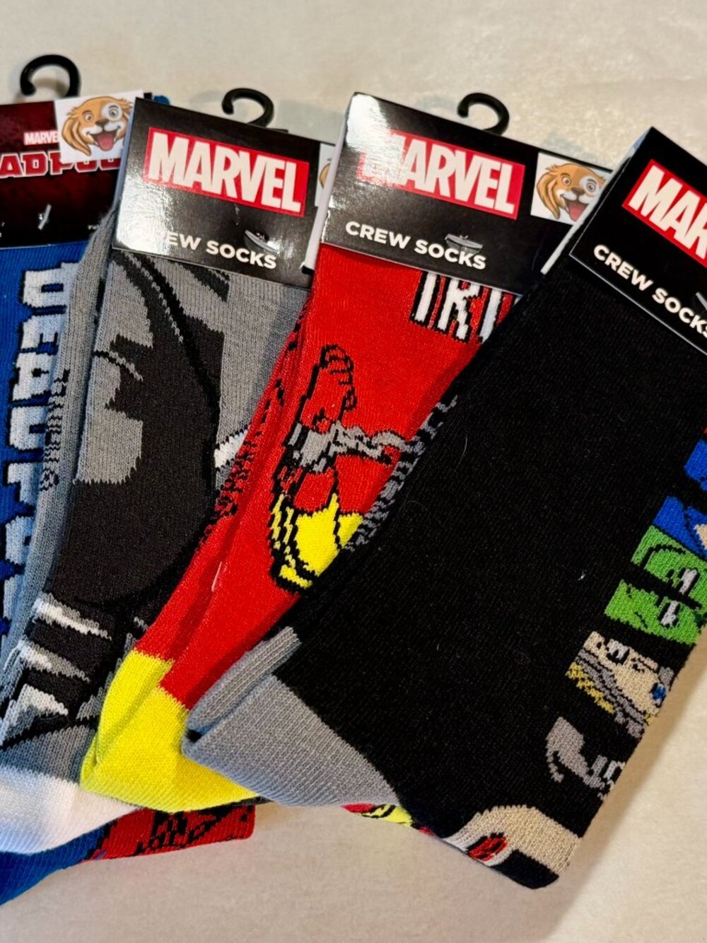 4 Pairs Marvel Novelty Crew Socks Size 6-12/13 OSFM
